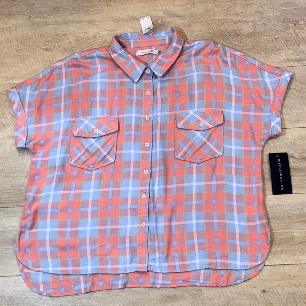 NWT Billy T. Women’s Easy Peasy Plaid Front Button Shirt Size XL - Picture 4 of 10
